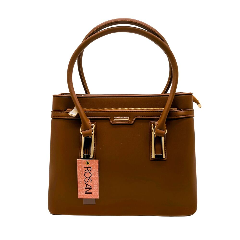 Stylish Triple Compartment Vegan Leather Satchel Handbag
